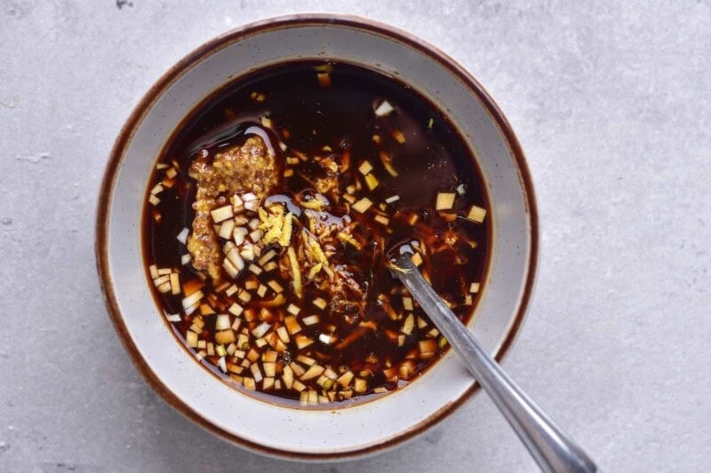 marinade ingredients in a bowl.