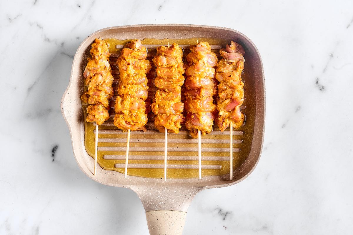 grilled chicken satay skewers.