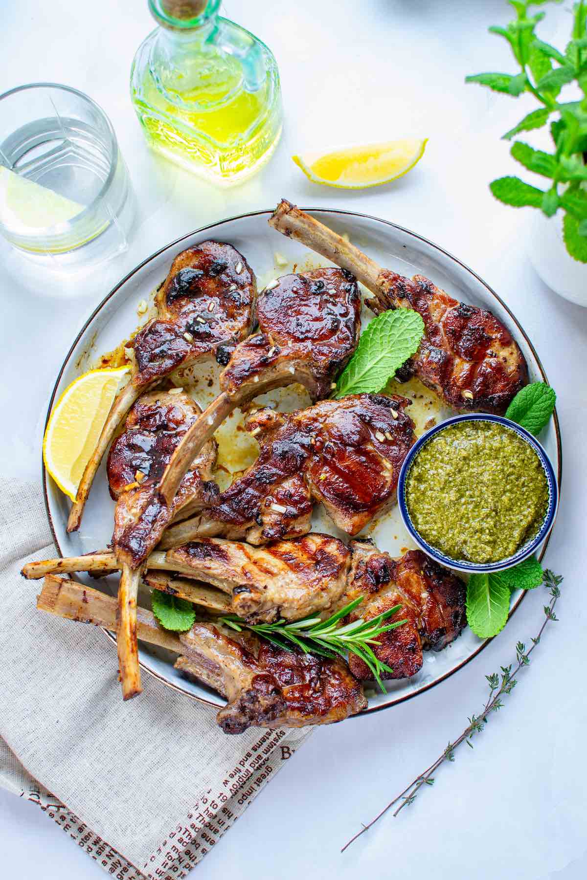 marinated lamb chops.