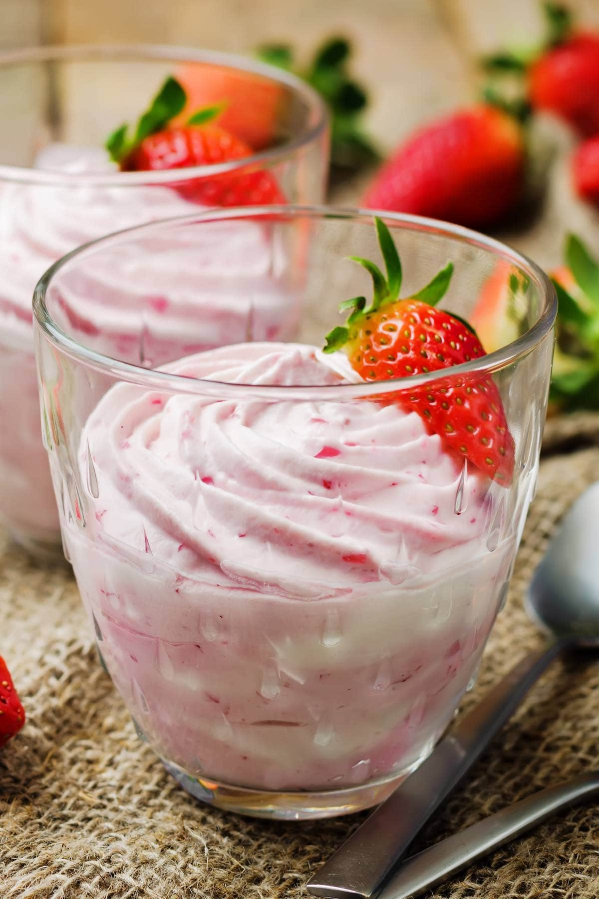 strawberry mousse.