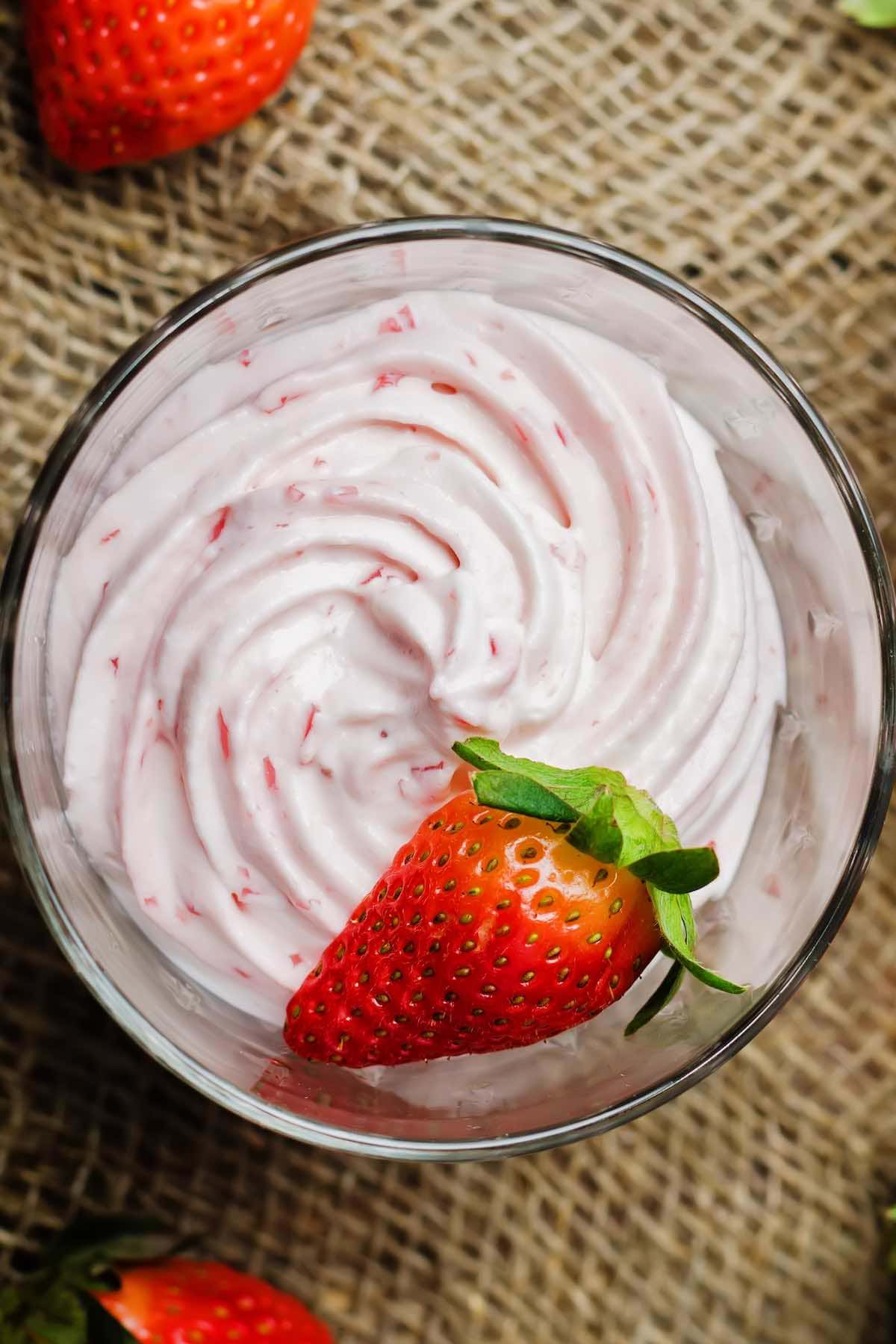 homemade strawberry mousse.