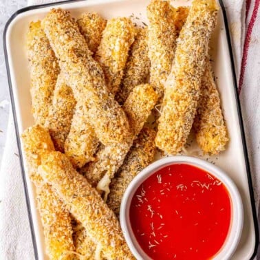 air fryer mozzarella sticks recipe.