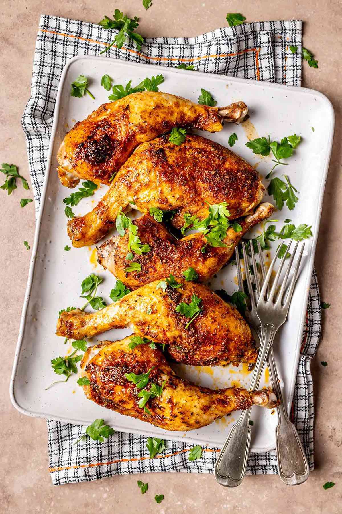 baked chicken leg quarters.