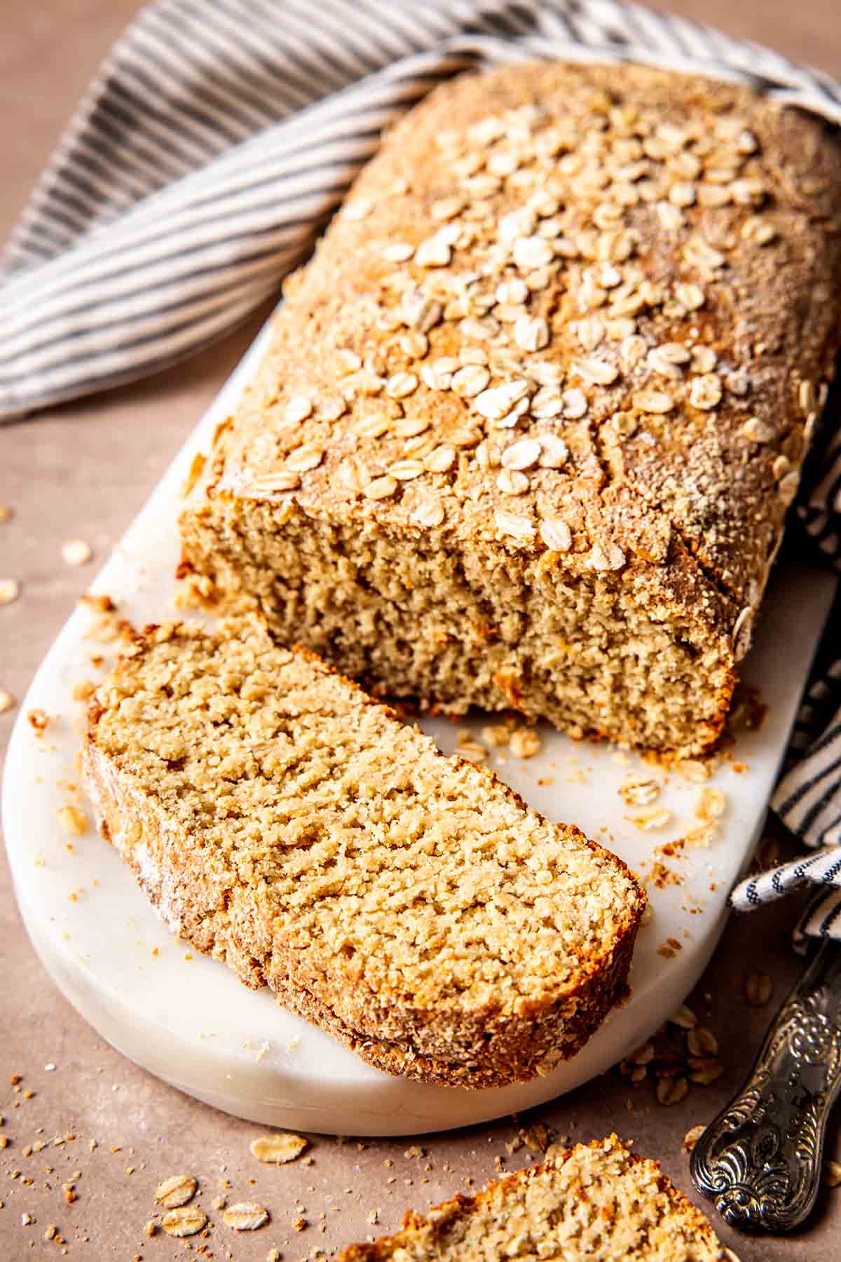 sliced cottage cheese bread.