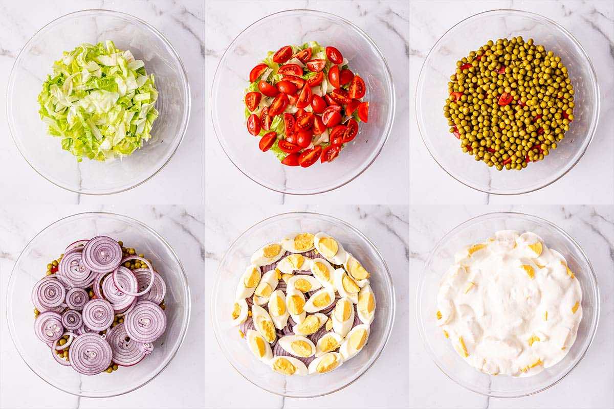 how to make a 7 layer salad.