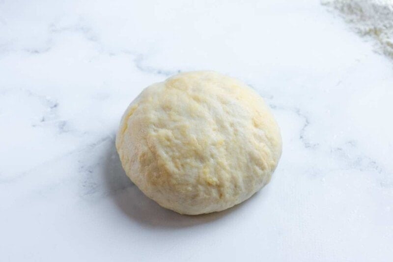 ball of bread dough.