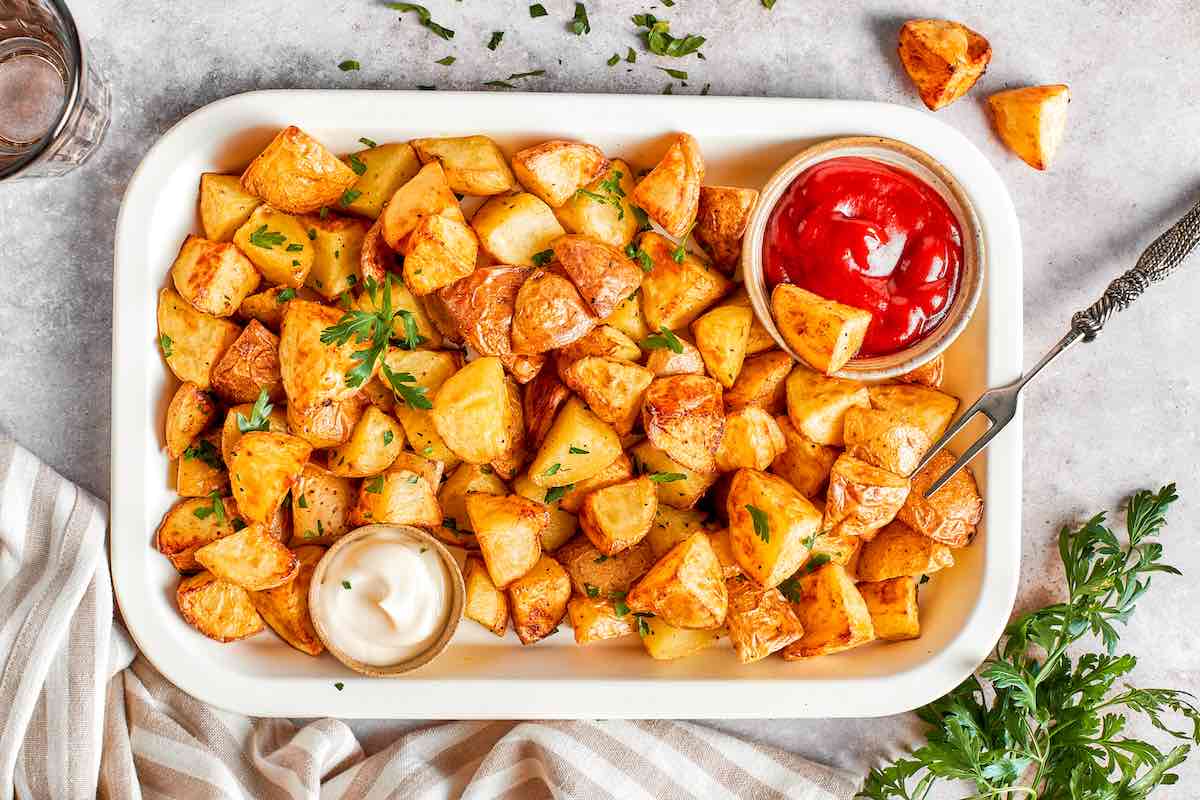 crispy air fried breakfast potatoes.