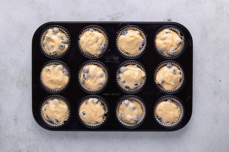 muffin butter in a muffin tin.