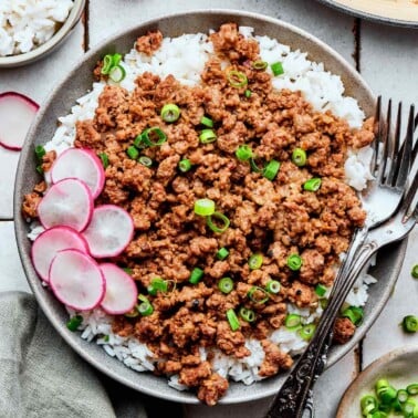 Korean beef bowl recipe.