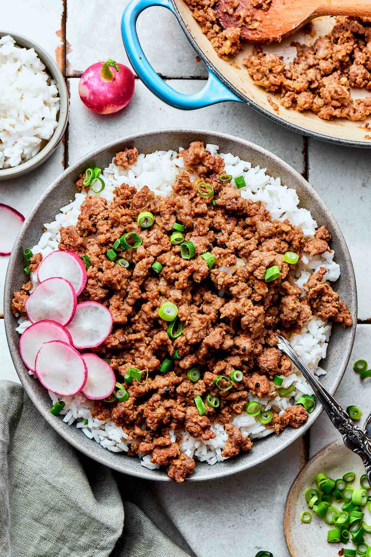 Korean beef and rice bowl.