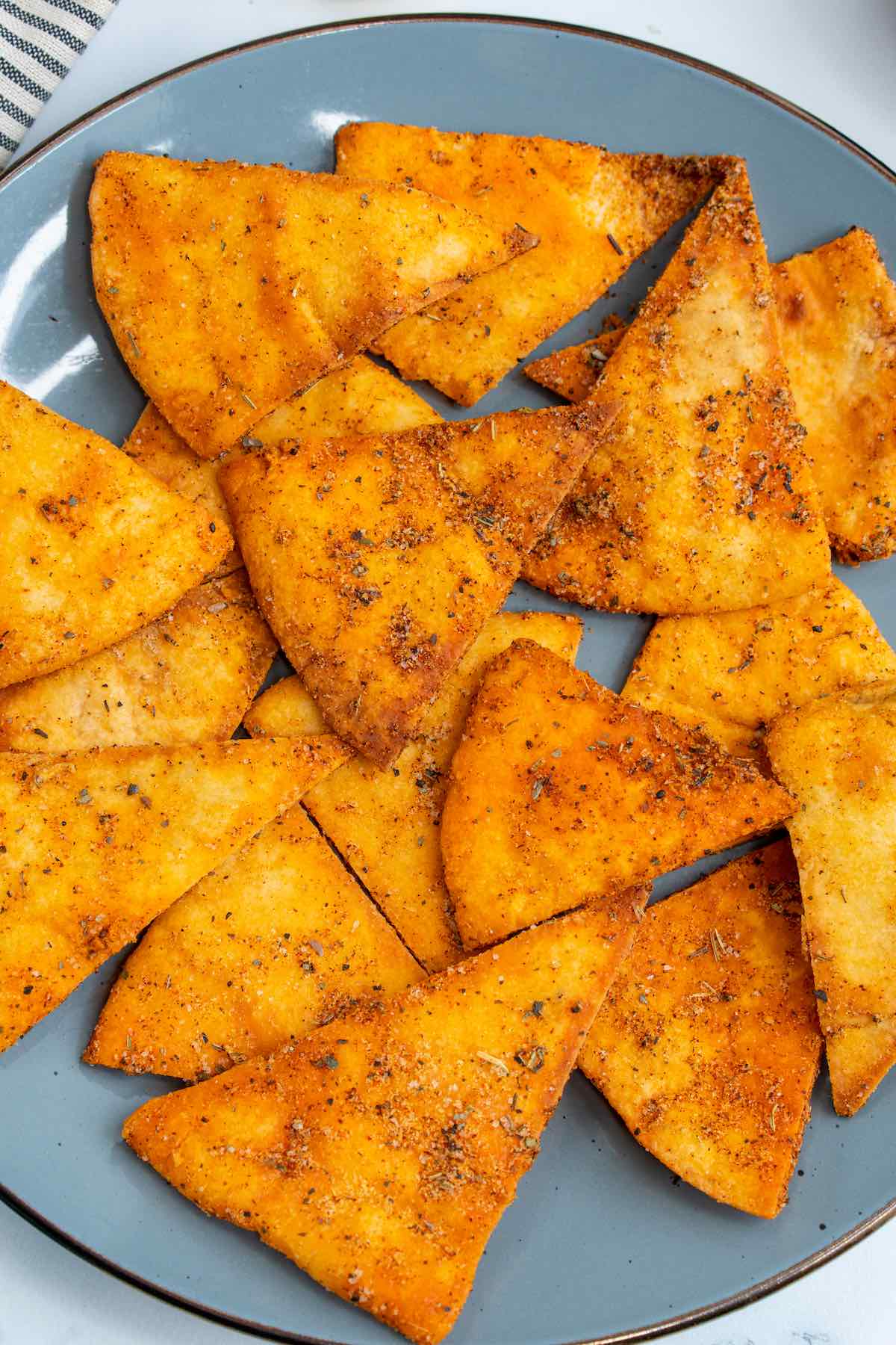 baked pita chips.