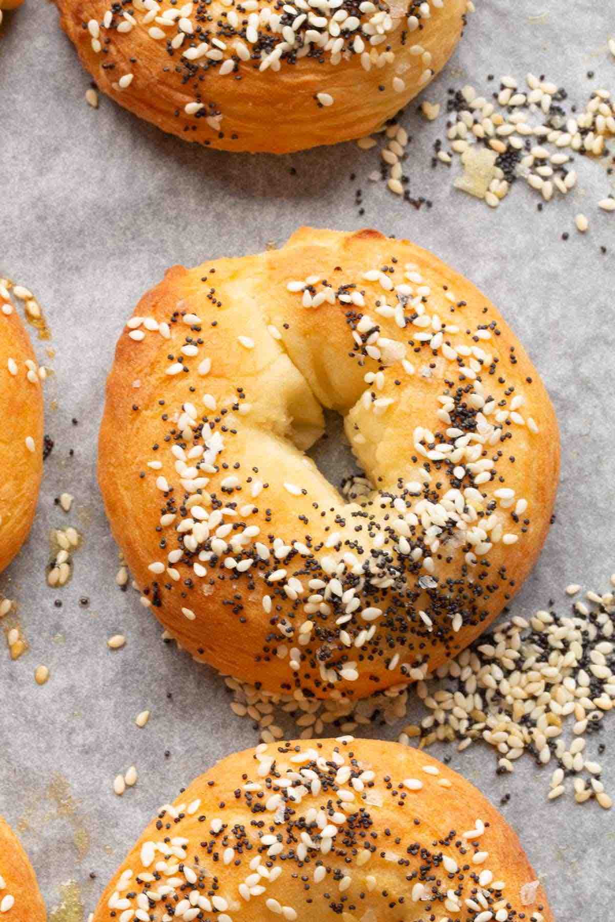 bagels with cottage cheese.