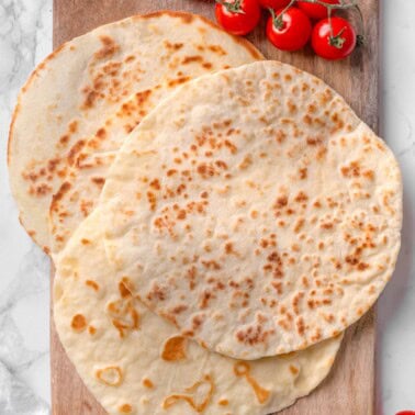 flatbread with cottage cheese.