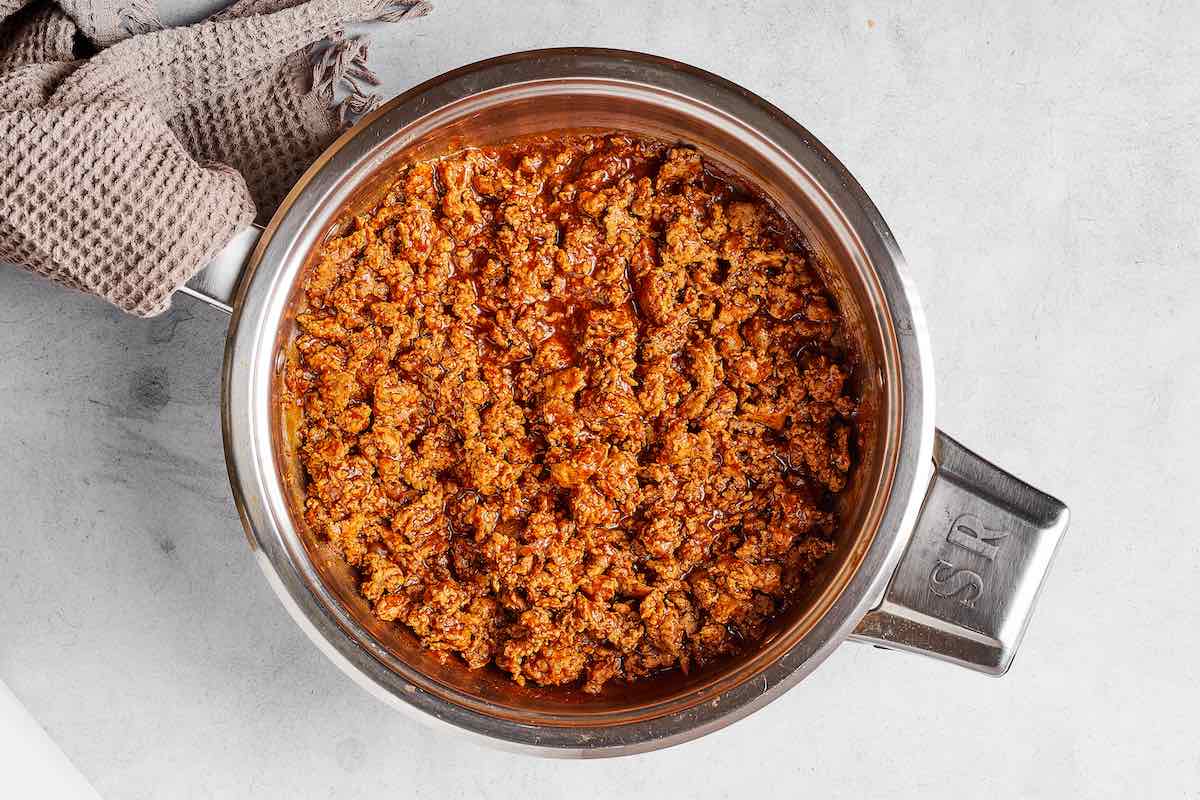 seasoned ground chicken with taco seasoning.