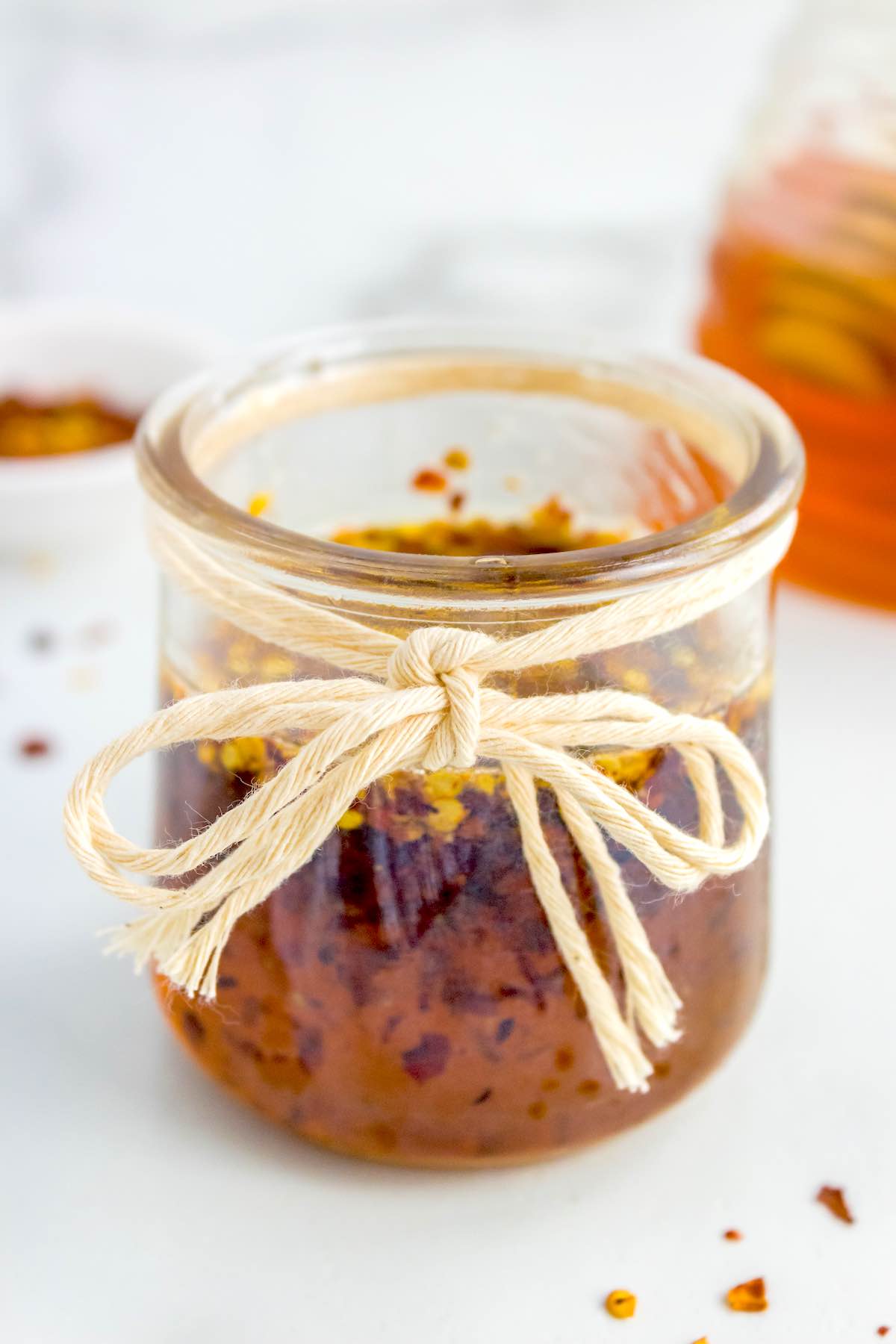 hot honey in a jar. v