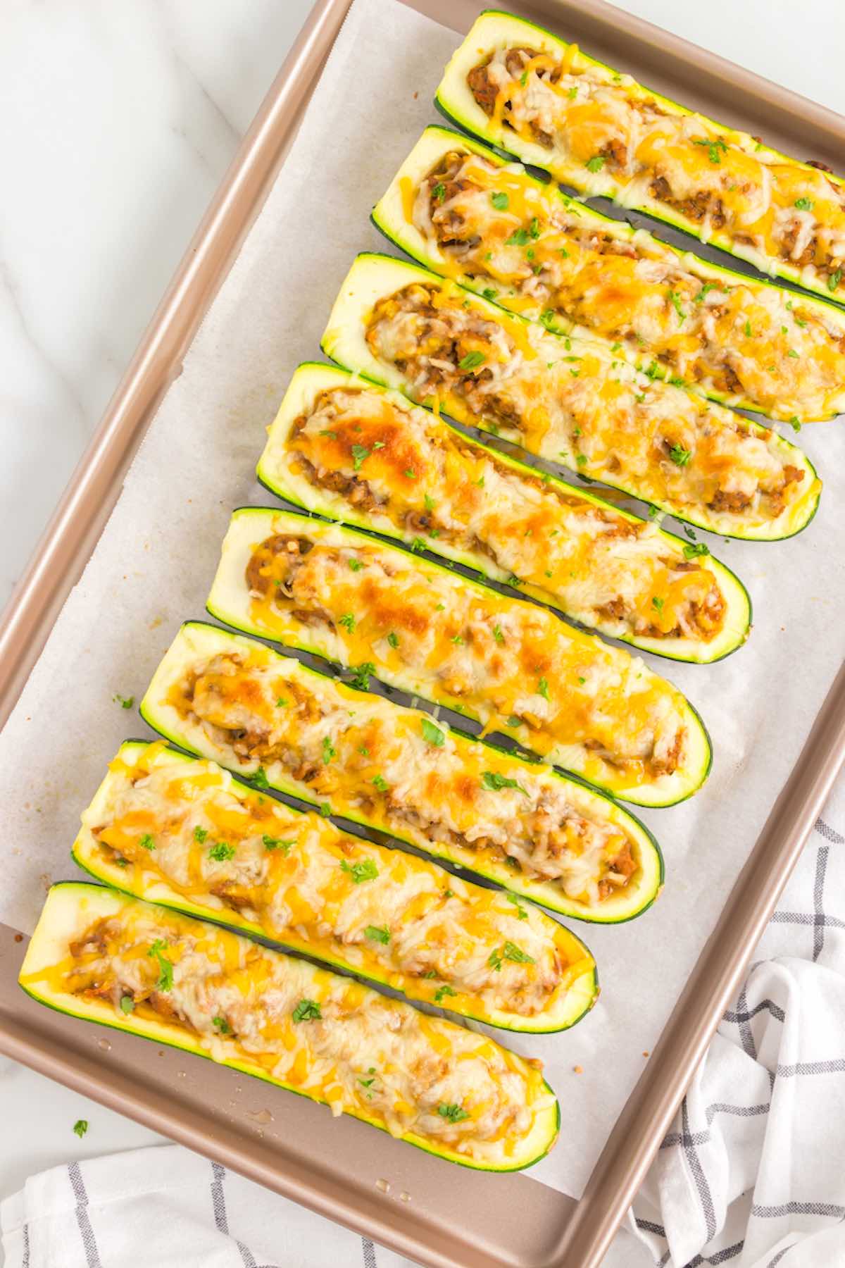 stuffed zucchini boats.