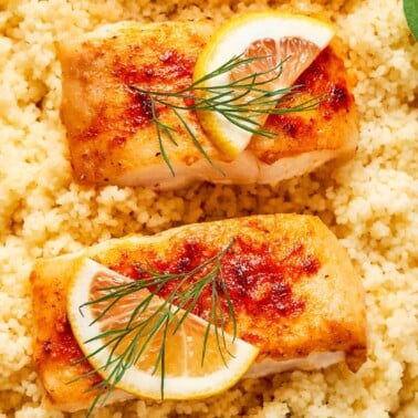 Baked halibut recipe.