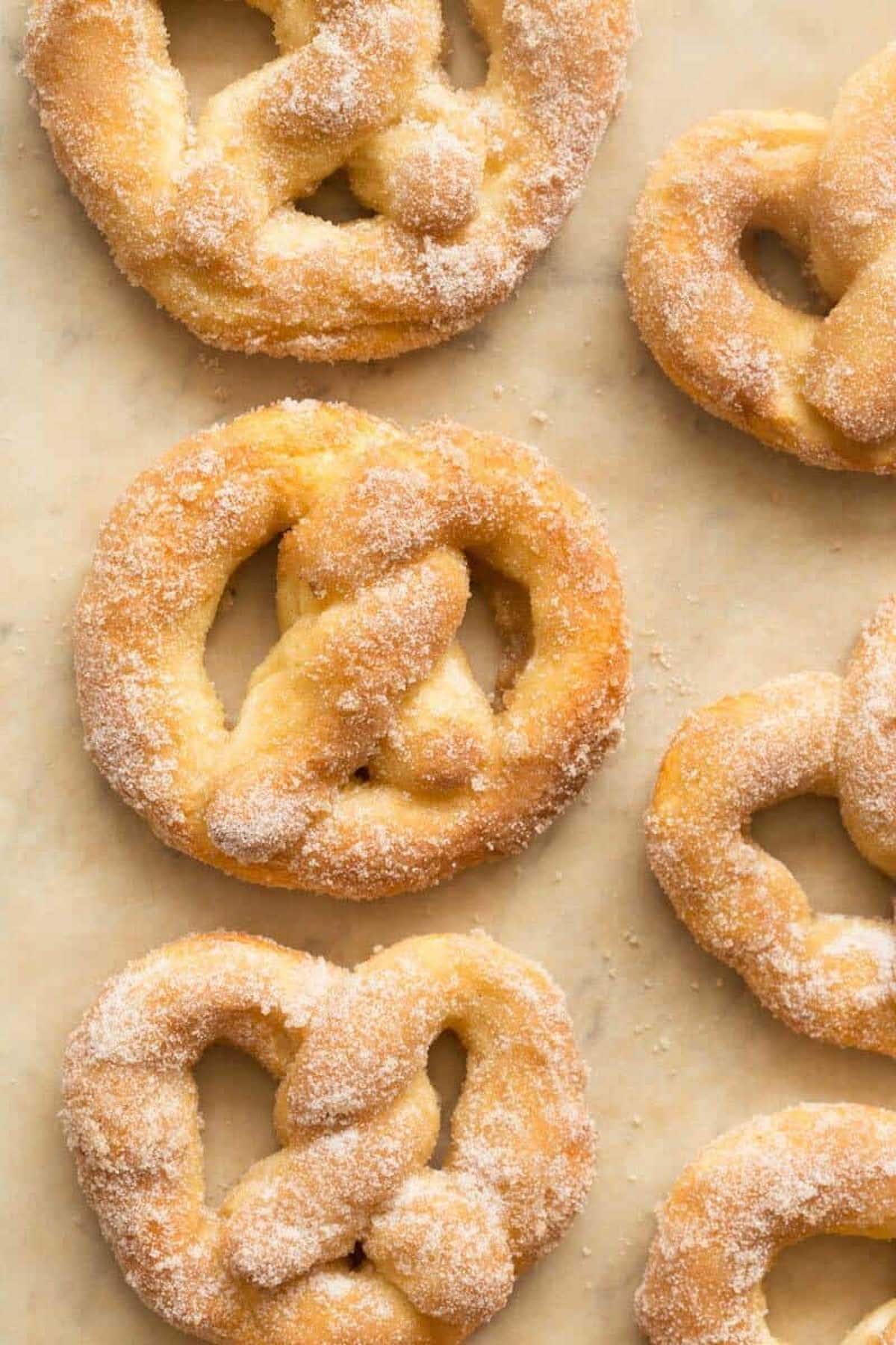 baked cinnamon pretzels.