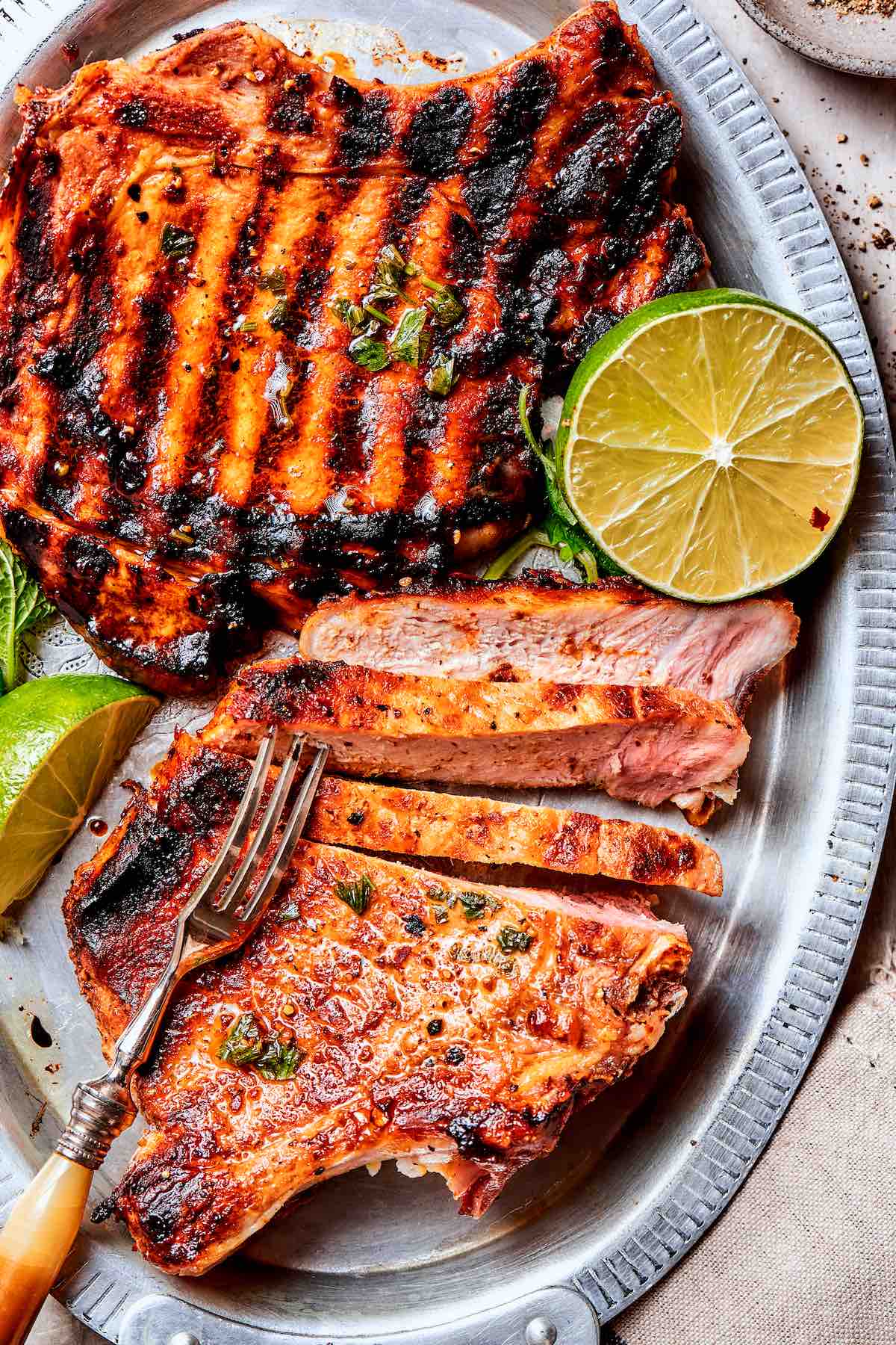 grilled boneless pork chops.