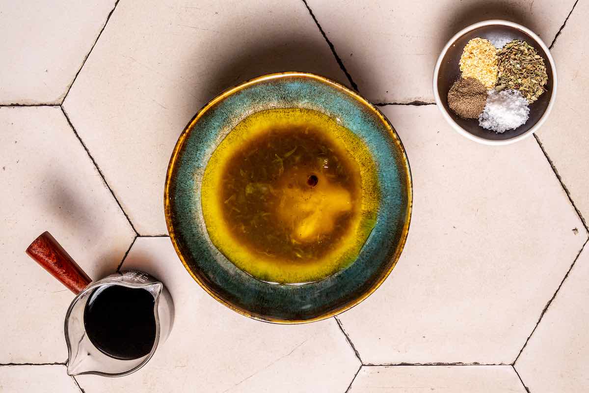 marinade ingredients in a small bowl.