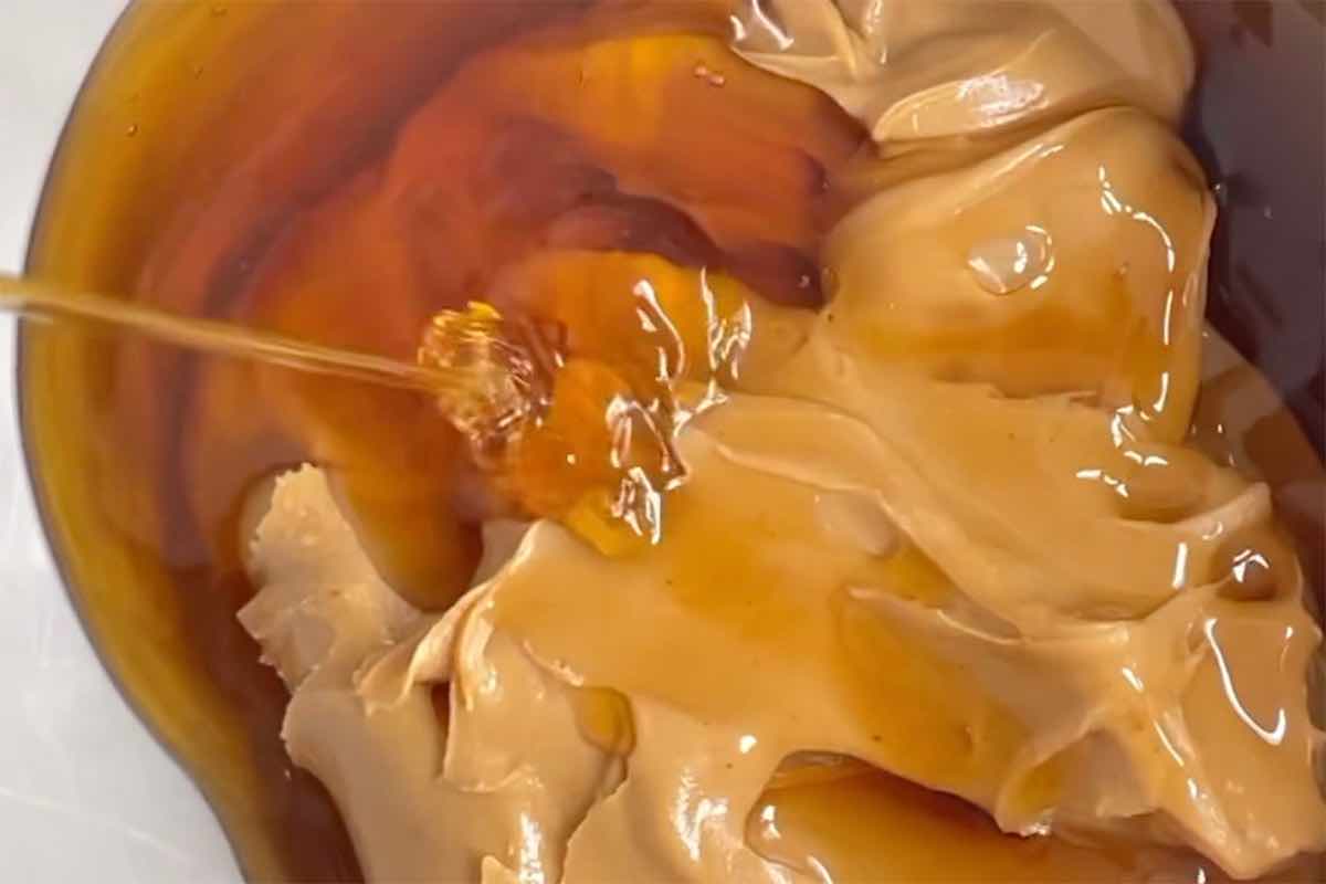almond and maple syrup in a bowl.