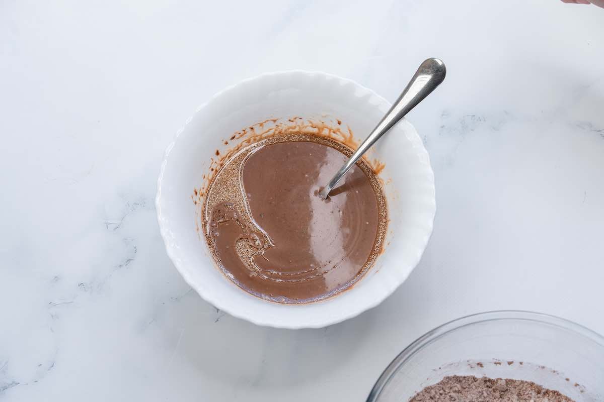 wet ingredients in a mixing bowl.