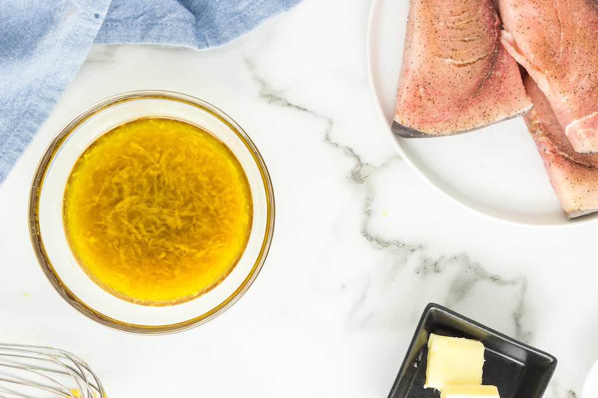marinade ingredients in a bowl.