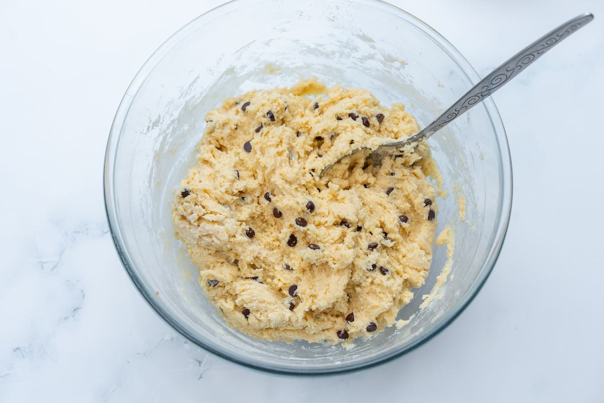 cookie dough in a bowl.