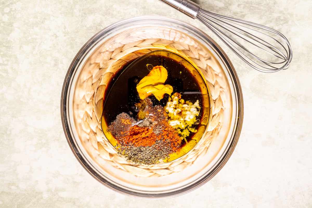 marinade ingredients in a bowl.