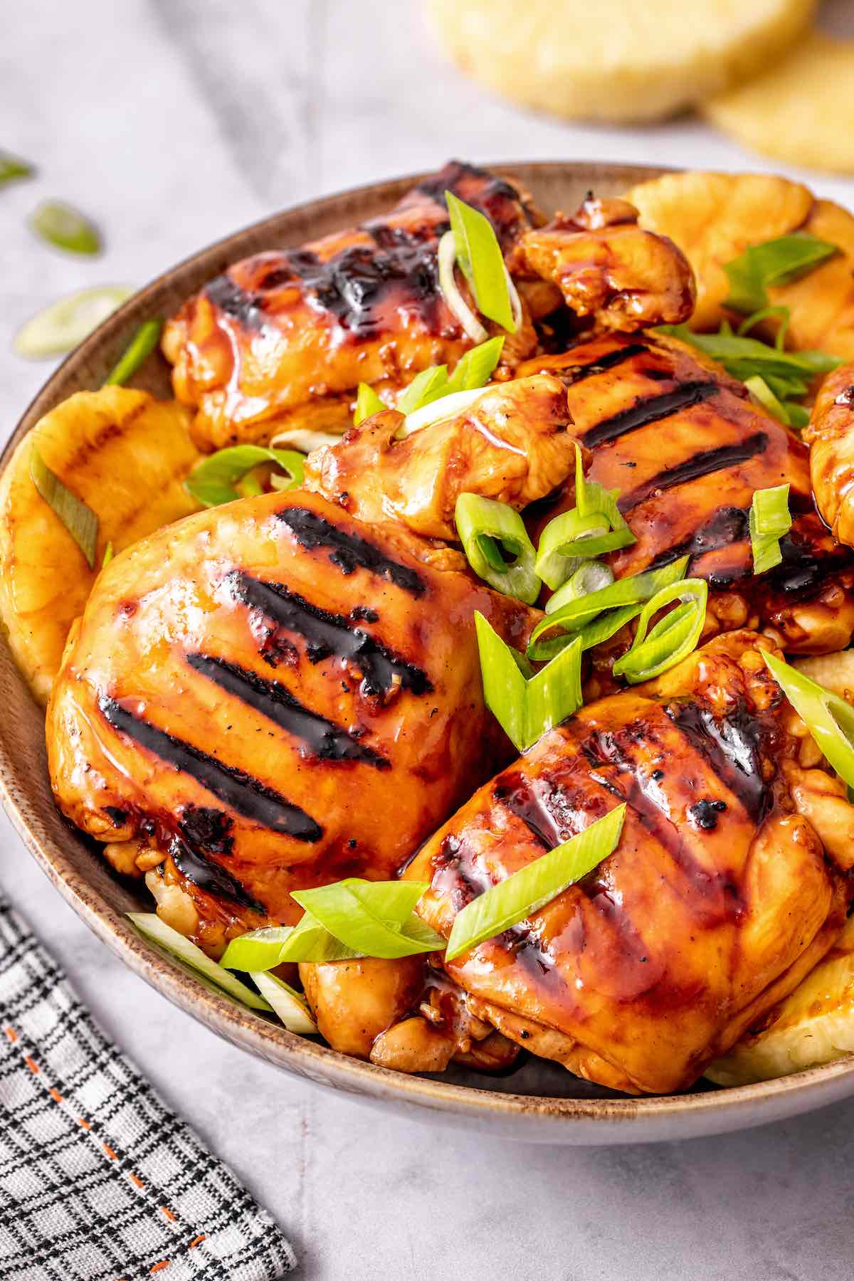 Huli Huli chicken with grilled pineapple.