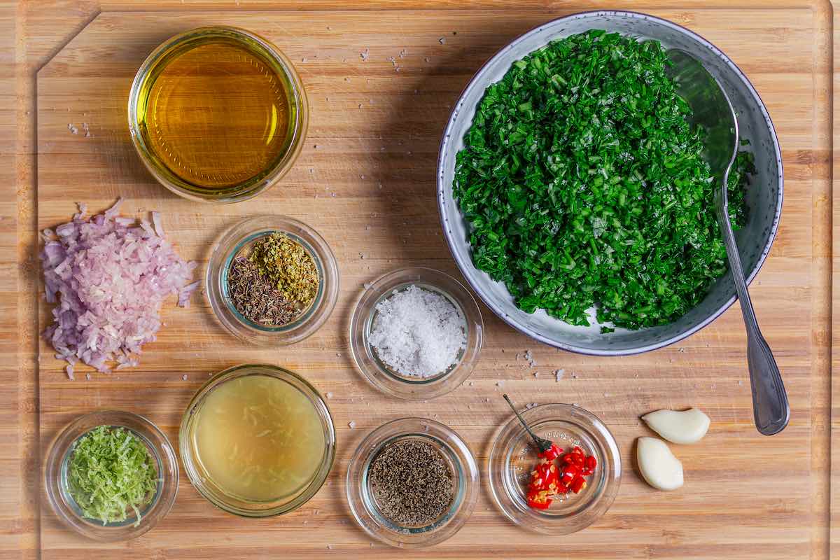chimichurri steak ingredients.