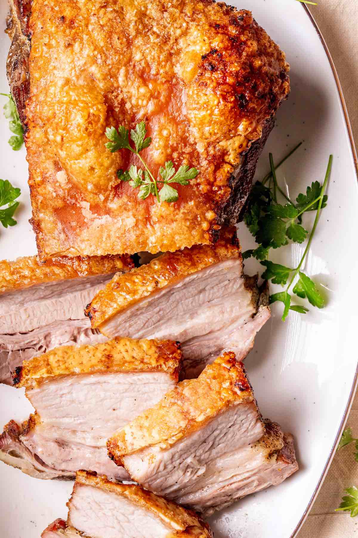 crispy pork belly.
