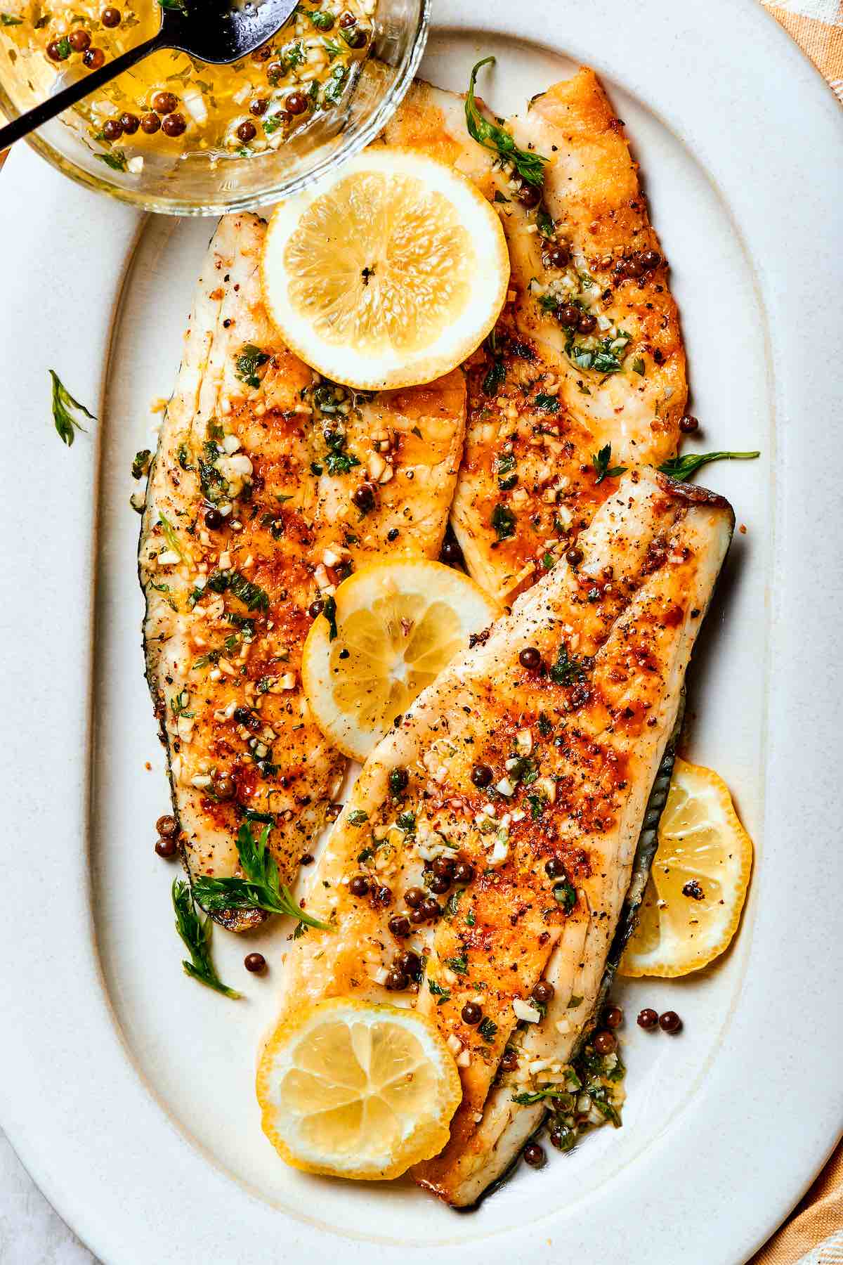 grilled branzino.