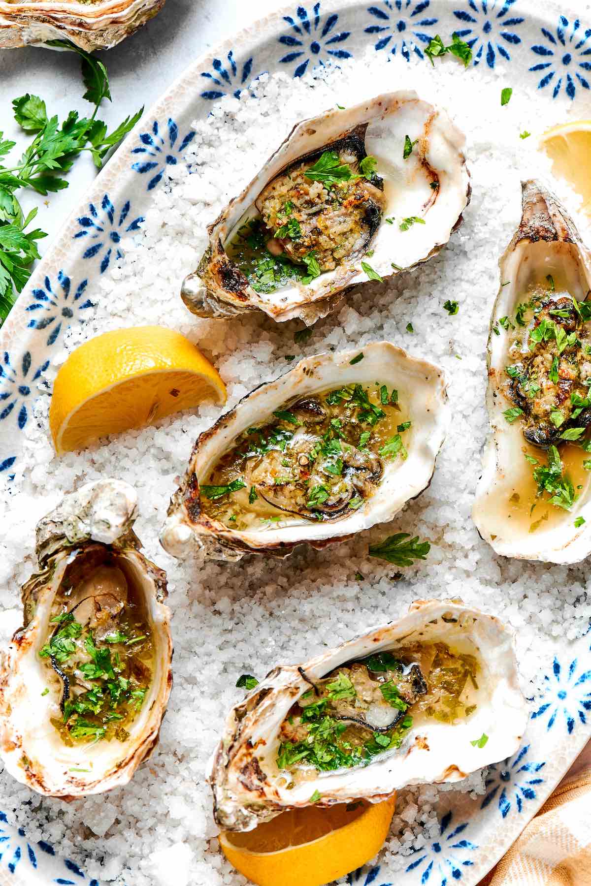 grilled oysters.