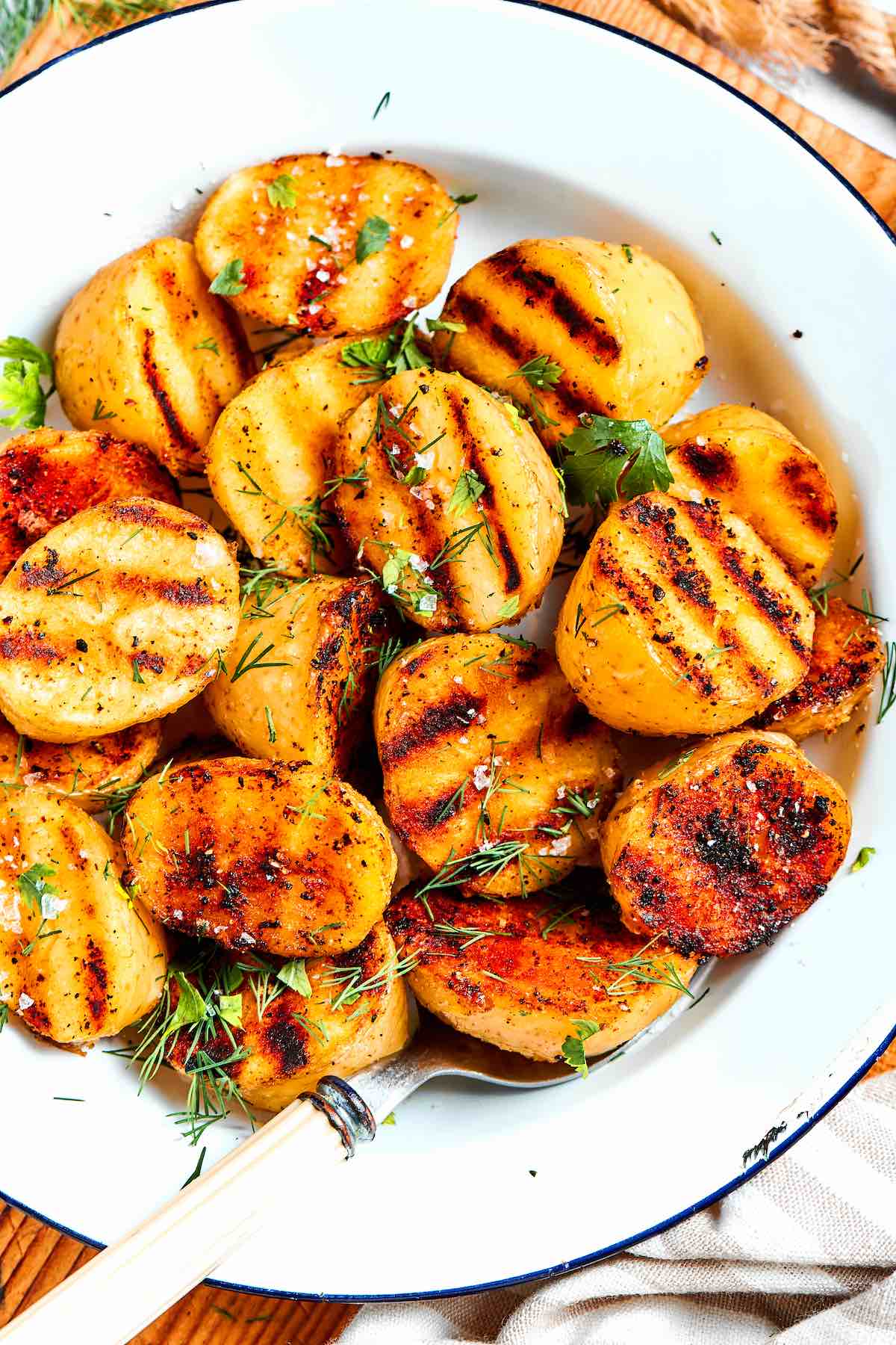 grilled potatoes.