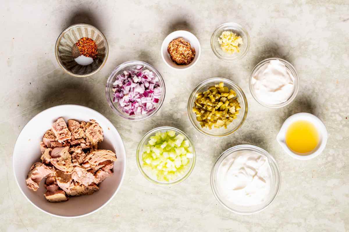 healthy tuna salad ingredients.