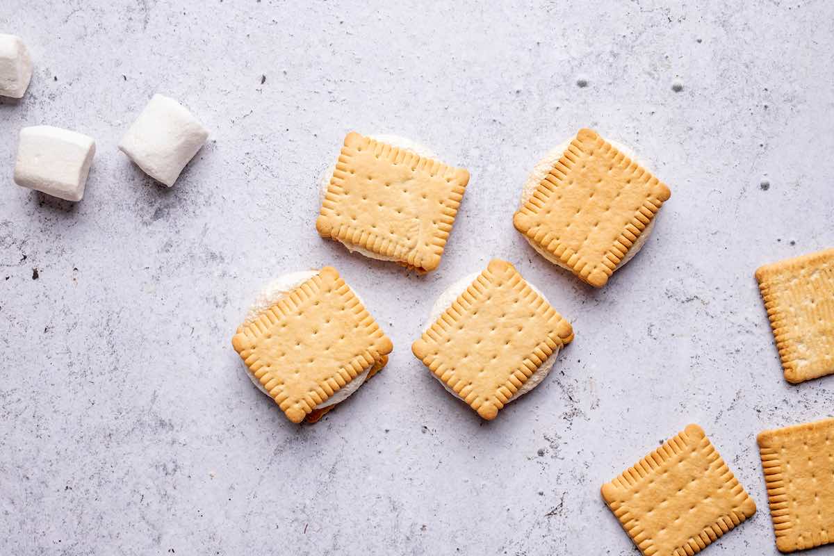 assembled air fried s'mores.