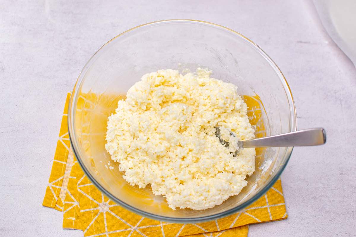 coconut mixture in a bowl.