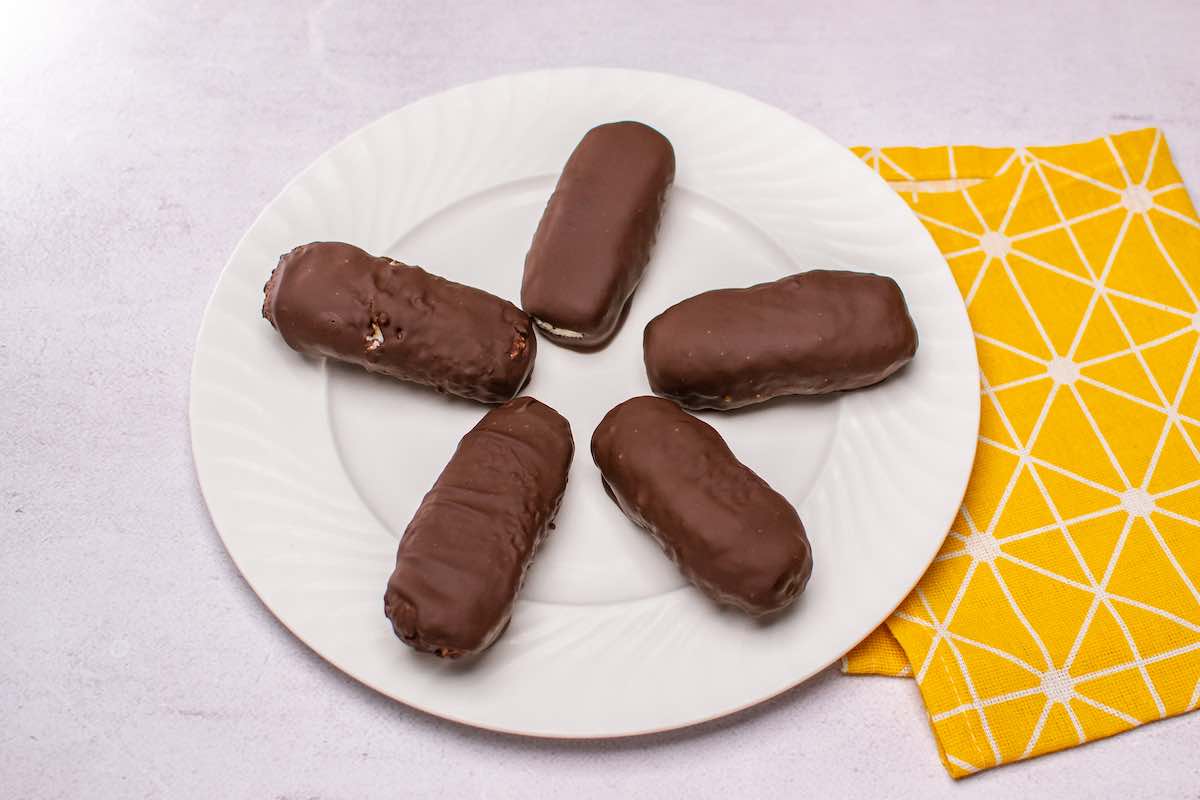 mounds bars on a plate.