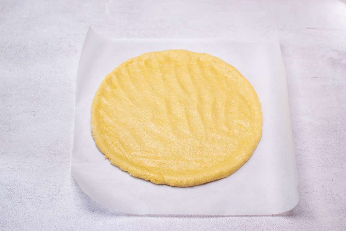 shaped fathead pizza dough.