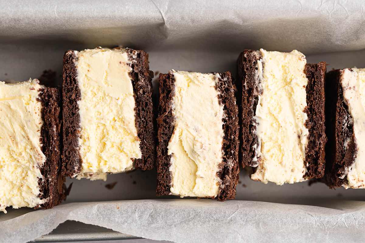 sliced keto ice cream bars.