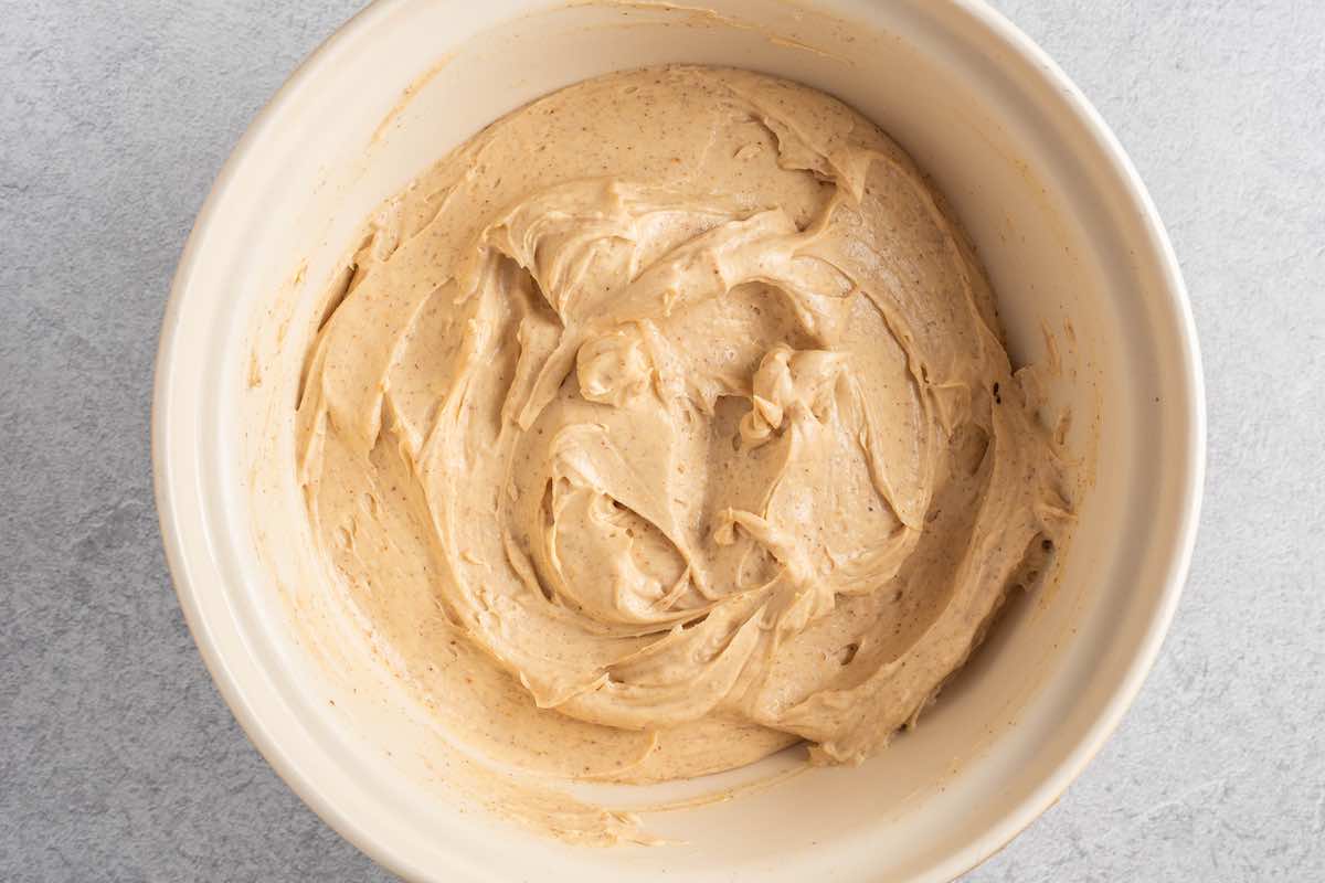 creamy peanut butter cheesecake mixture.