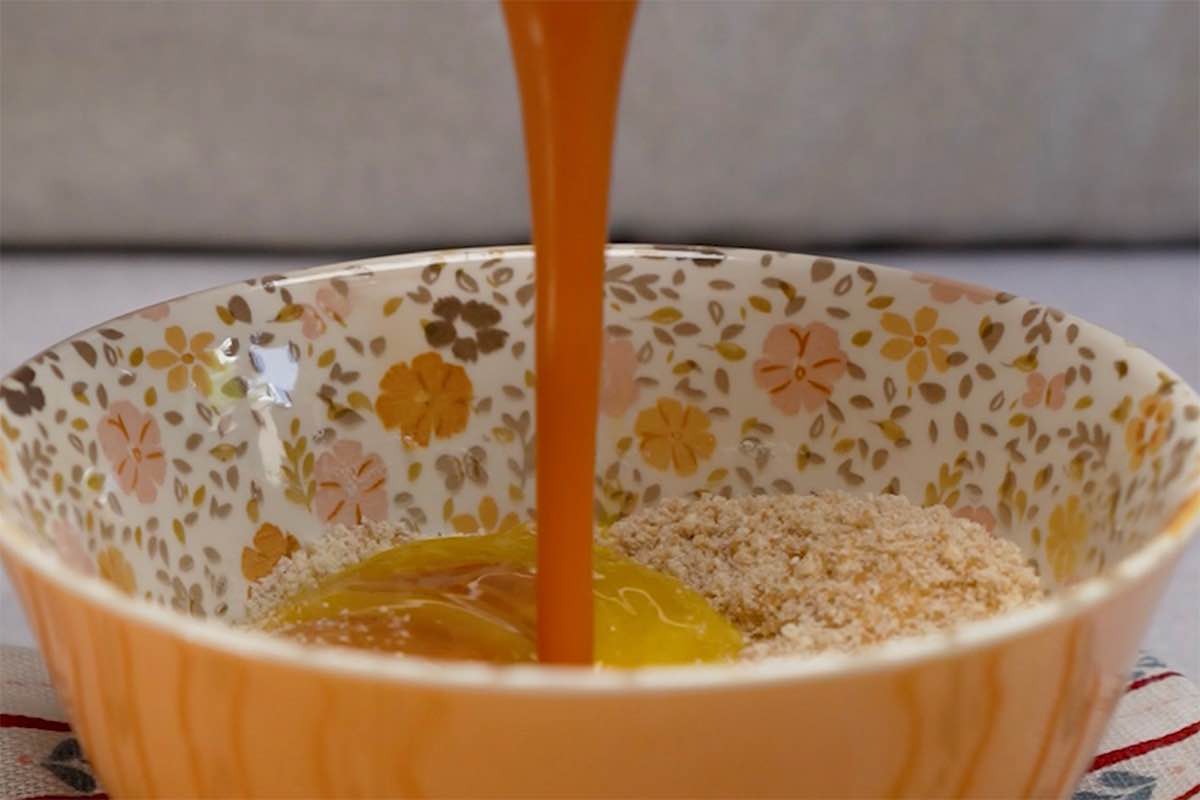 mug cake batter in a bowl.