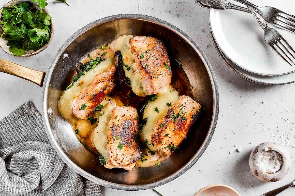 oven baked stuffed pork chops.