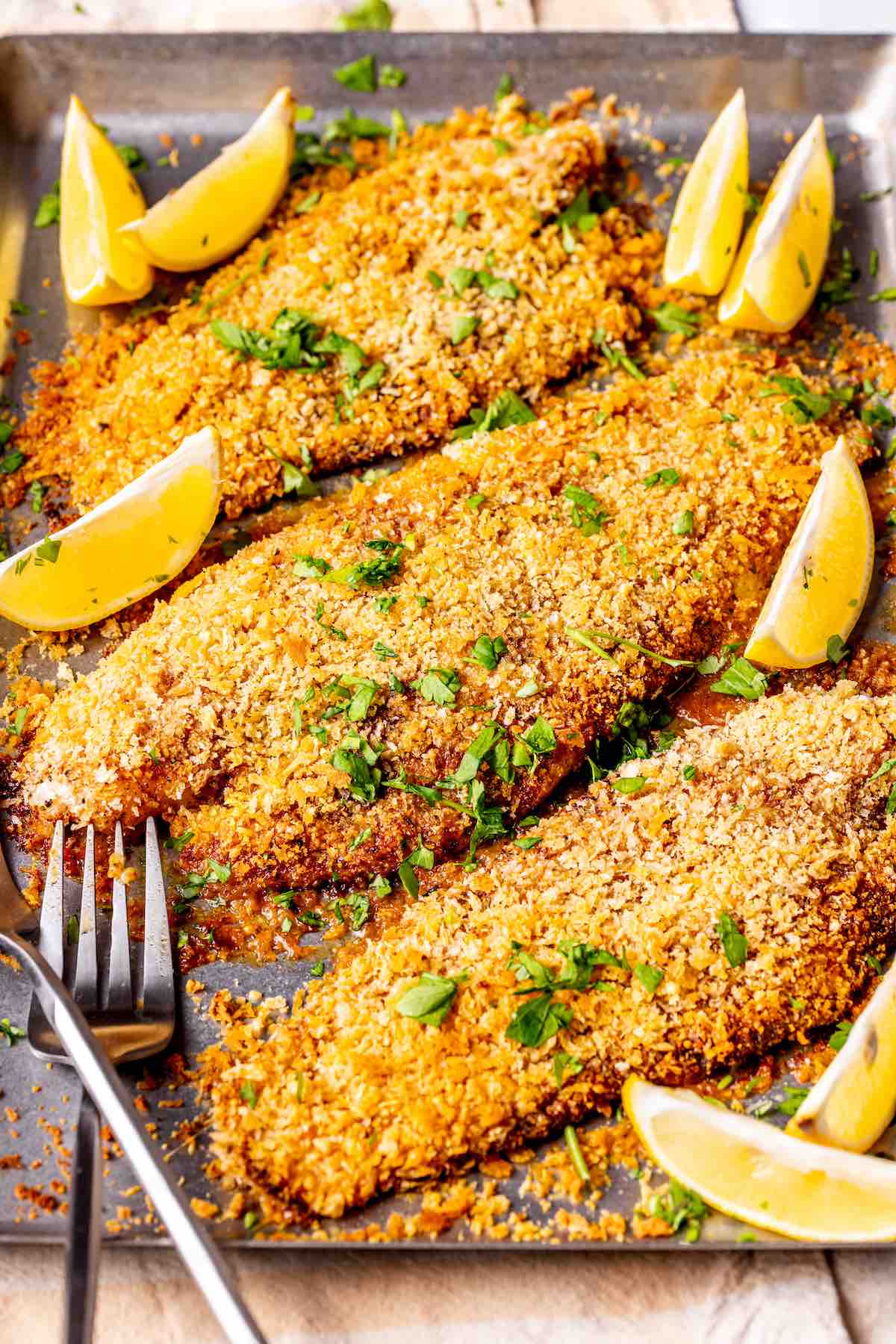 parmesan crusted tilapia.