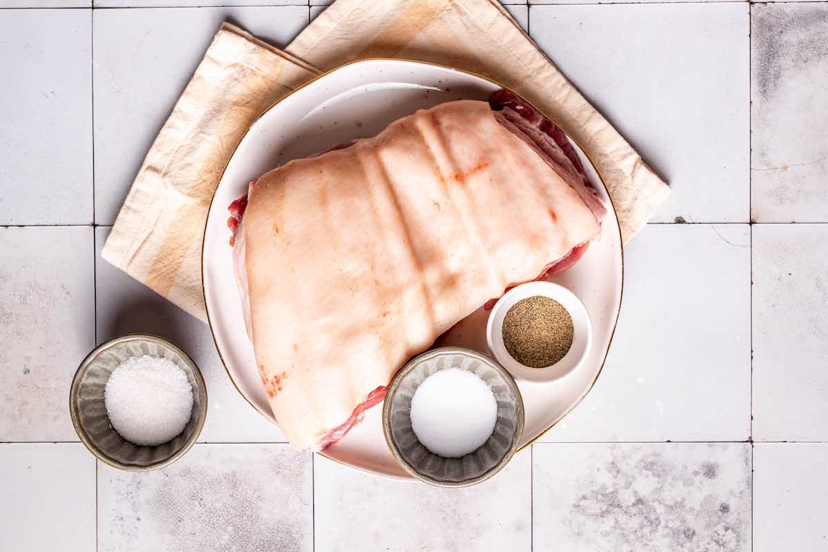crispy pork belly recipe ingredients.