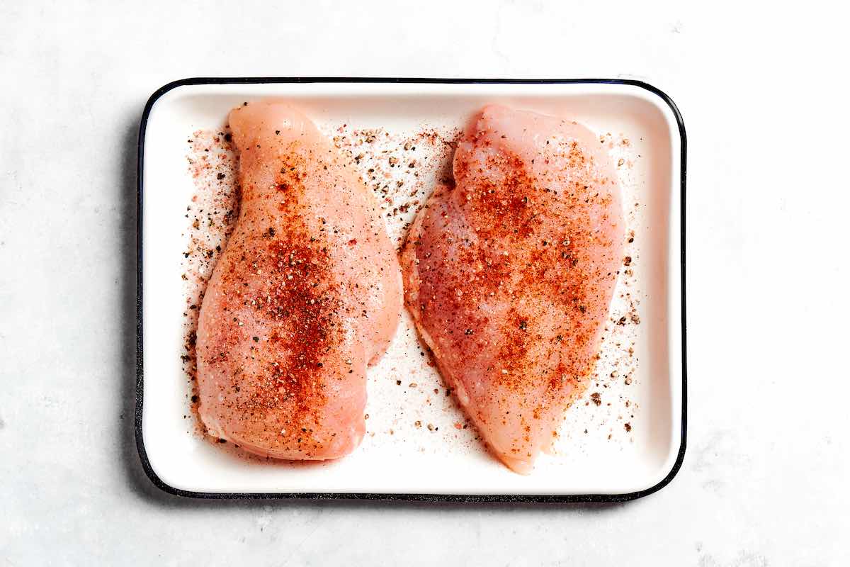 seasoned raw frozen chicken breast fillets.