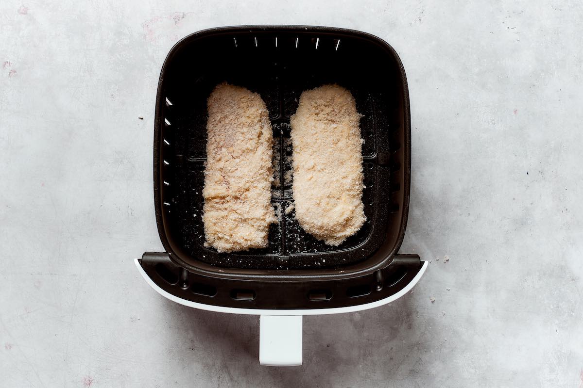 breaded white fish in the air fryer.