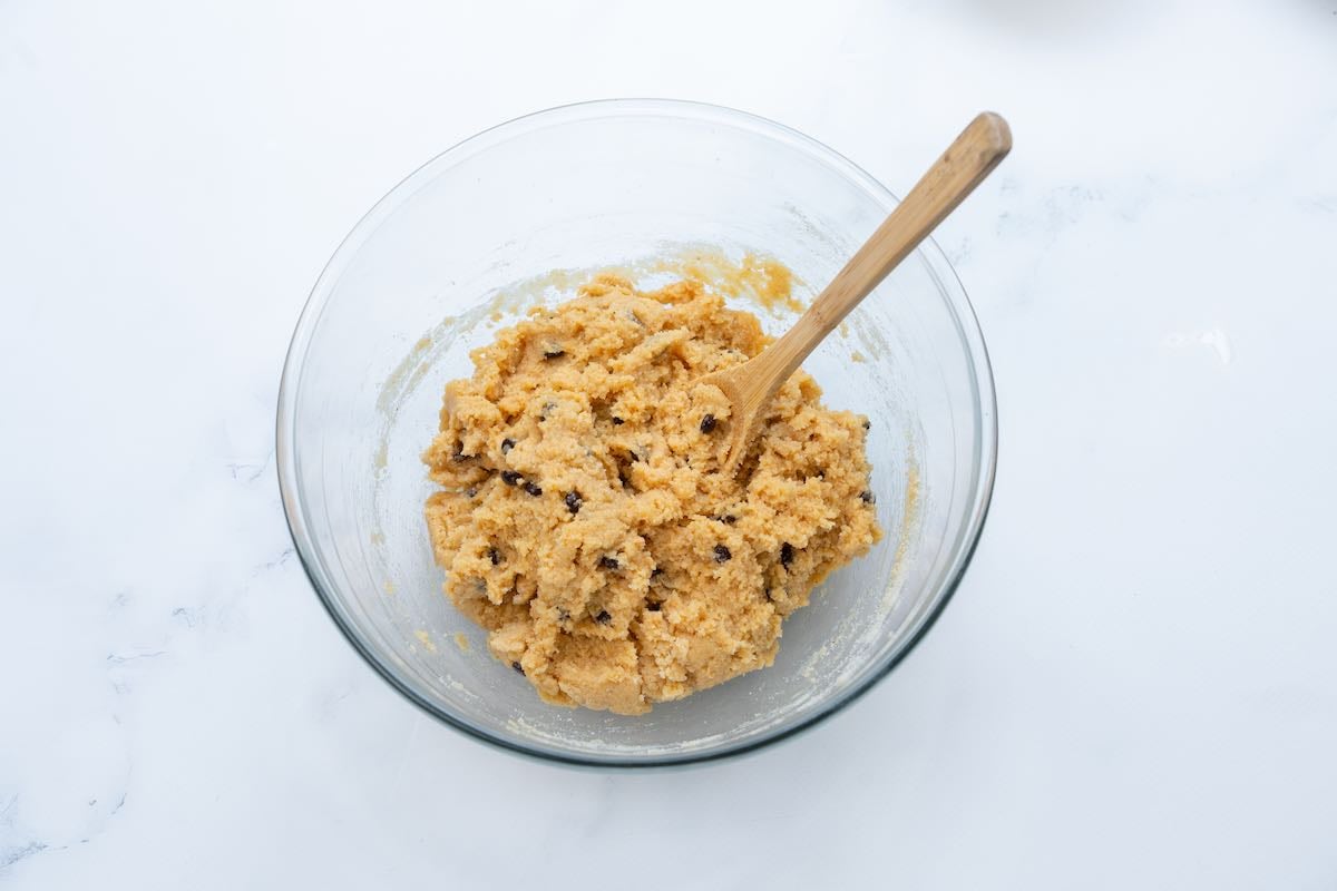 cookie dough in a bowl.