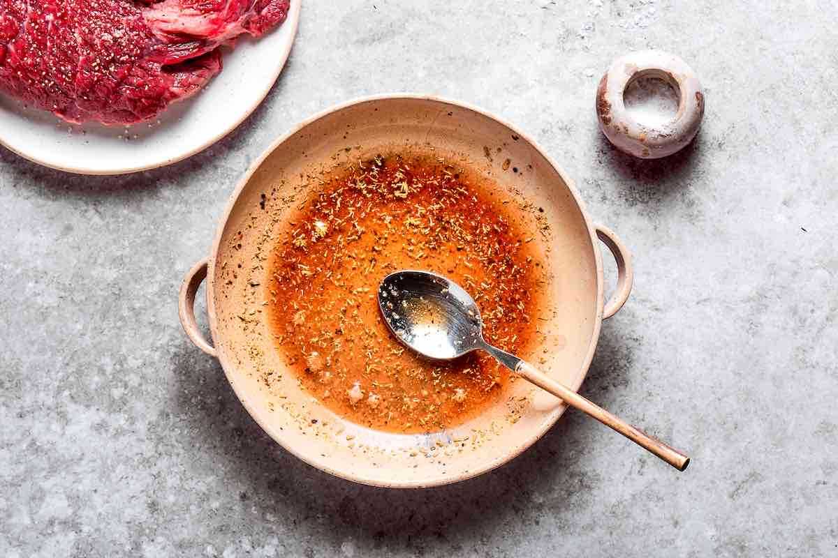 marinade ingredients in a bowl.
